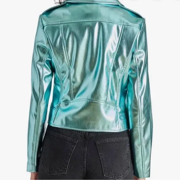 Steve Madden Metallic Moto Women's Jacket - Picture 5 of 14